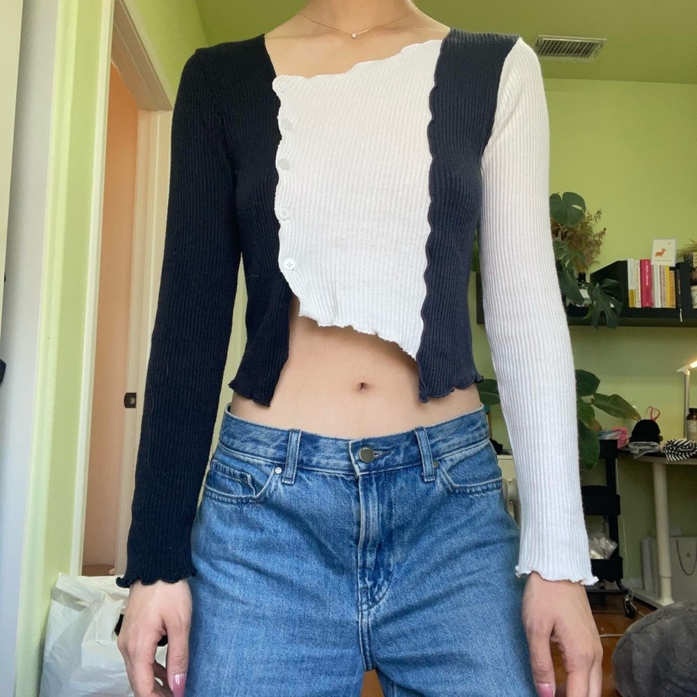 DARK VICTORY patchwork longsleeve top
